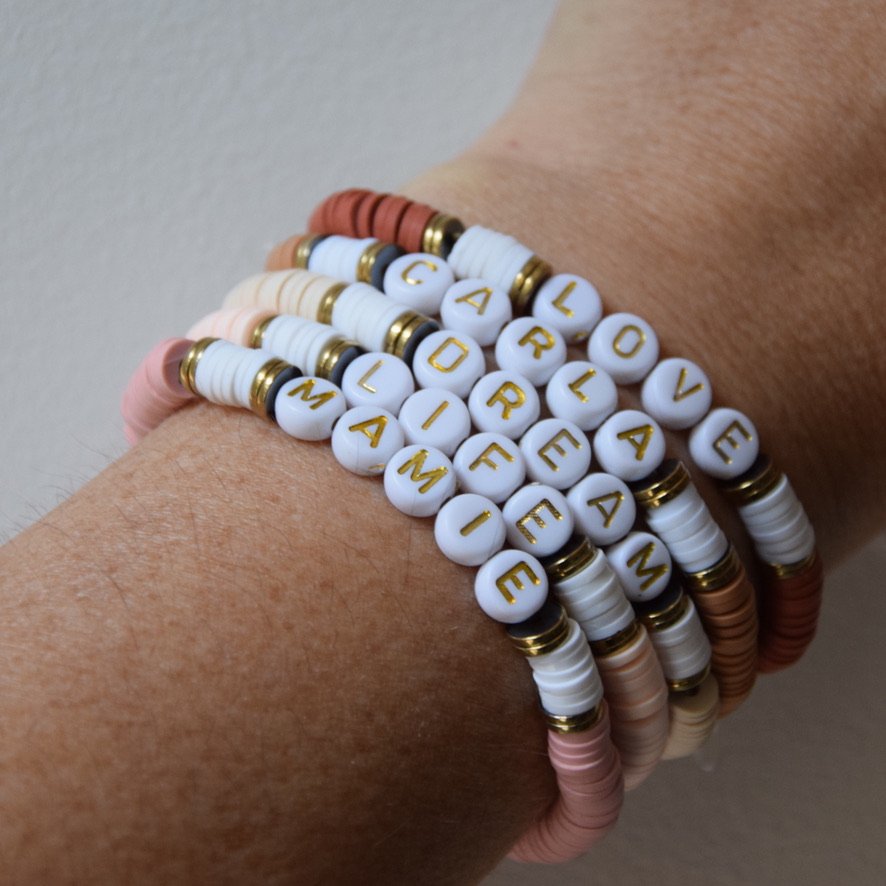 Bracelet perle heishi homme à personnaliser - Bijoux Créative Perles